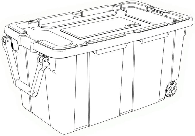 Modern Plastic &amp Metal 40 Gallon Lidded Home Storage Bins Stackable Industrial Storage Containers Tote Organizing Tote Tub Box with Wheeled Moving Boxes Set of 4 Black