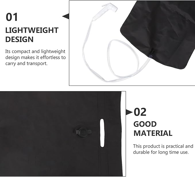 Portable Camping Shower Bag with Foldable PVC Material Outdoor Shower Pouch with Hot Water Compatibility for Hiking and Travel