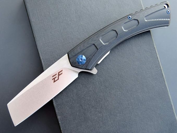 Eafengrow EF931 Pocket Knife D2 Steel Blade Outdoor Tool Knives G10 Handle Pocket Clip EDC Knife for Camping Survival and Outdoor (black)