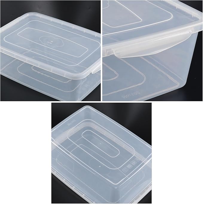14 Quart Clear Latching Box Plastic Storage Container Bins with Lids Set of 4