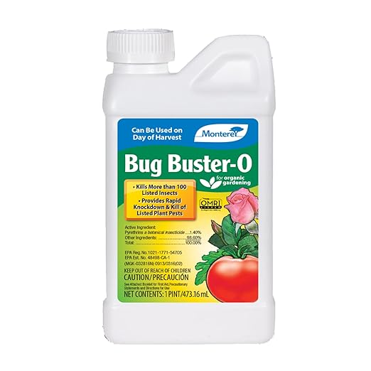 Monterey Bug Buster-O Organic Insecticide for use on Garden Plants 1 Pint