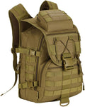 UNISTRENGH 40L Tactical Military Molle Backpack Water&ampAbrasion Resistant Trekking Bag for Outdoor Traveling Mountaineering Hunting (Brown)