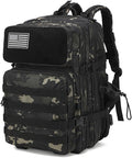 Military Tactical Backpack for Men and Women 45L Large Rucksack Army 3 Day Assault Pack Molle Backpacks (Black Camouflage)