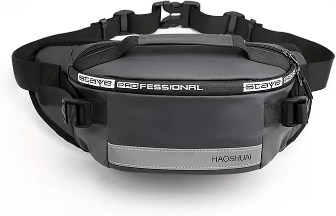 2025 Large Capacity Anti-theft Male Belt Close-Fitting Waist Bags Multi-Functional Shoulder Bag Men Nylon Chest Pack(GRAY)