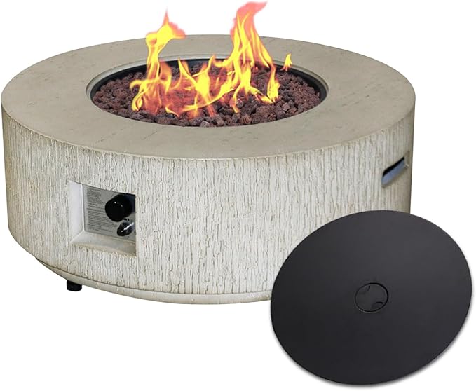 Afterglow Firepits All Terrafab External Gas Tank for Outdoor Use Round 50000Btu Gray