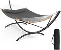 SUNCREAT Hammocks Standing Patio Hammock Portable Hammock with Stand Foldable Patent Pending Dark Gray