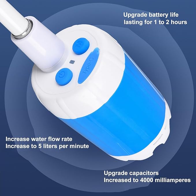 Portable Camping Shower Pump with Rechargeable Battery Outdoor Shower Head Sprayer for Hiking Travel Car Washing &amp Pet Cleaning