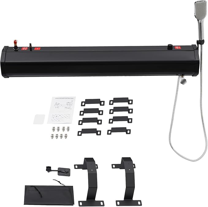 Roof Rack Mount Road Shower 7.93gal Roof Mounted Camping Truck Shower w/ 5.58ft Water Pipe and Shower Head Pressurized Water Tank for Camping Shower for Vehicle Truck SUV Sedan RVs(30L/7.93gal)