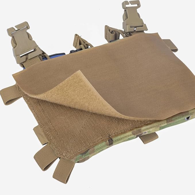 ACEXIER Tactical Pouch Front Flap Double Stack Abdominal Fanny Pack Tactical Airsoft Triple Mag Pouch for Hunting Vest