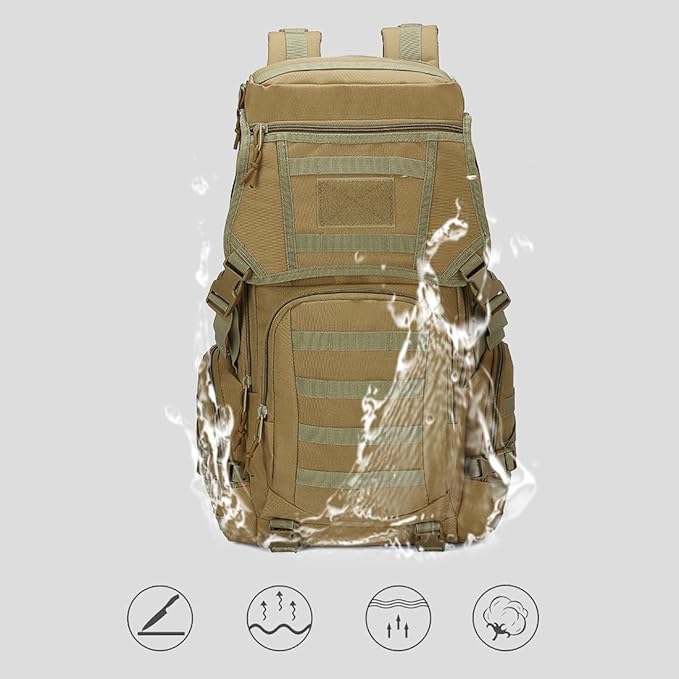 50L Multi functional Combination Backpack Tactical Mountaineering Bag Cycling Sports Outdoor Shoulder Pack (Black)