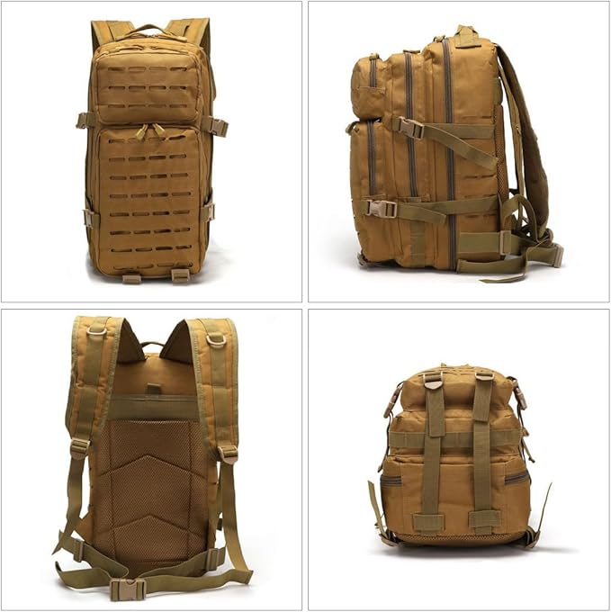 Military Tactical Backpack Large Army 3 Day Assault Pack Molle Bag Backpacks (Black)