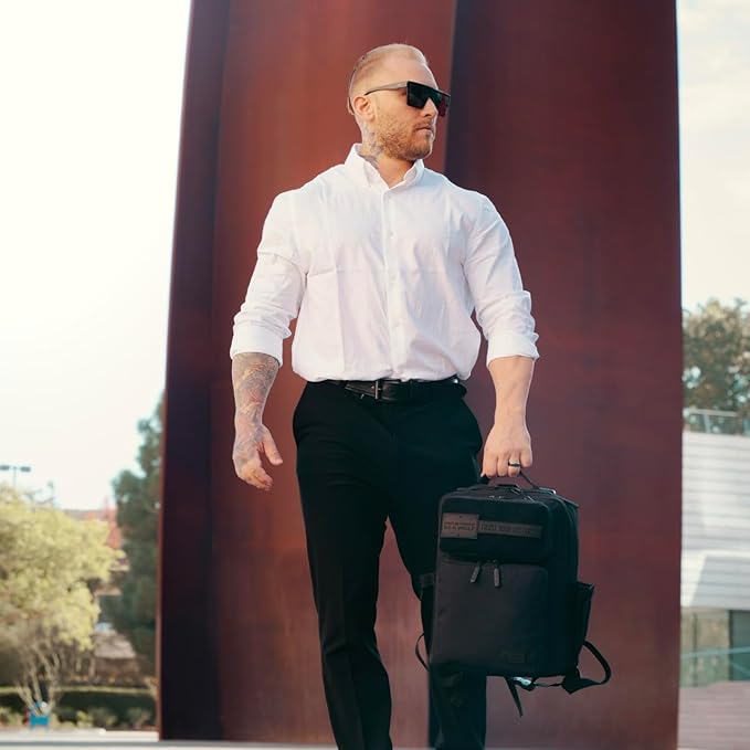 WOLFpak 15L Slim Tactical Gym Backpack - Durable 1000D Waterproof Oxford Material | Minimalist Daypack w/Laptop Pocket &amp Dual Cup Holders | Great for Travel &amp Everday Carry | (Nightshade)