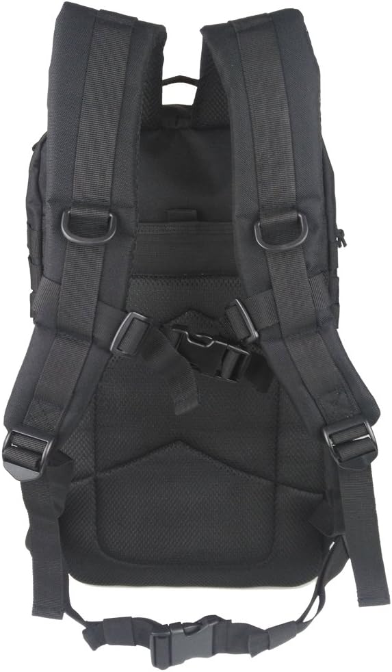 Small Tactical Backpack Waterproof Army Molle Assault Pack Bug Out Survival Bag Backpacking Rucksacks for Outdoor Sport Hunting Hiking Camping Trekking Traveling Black