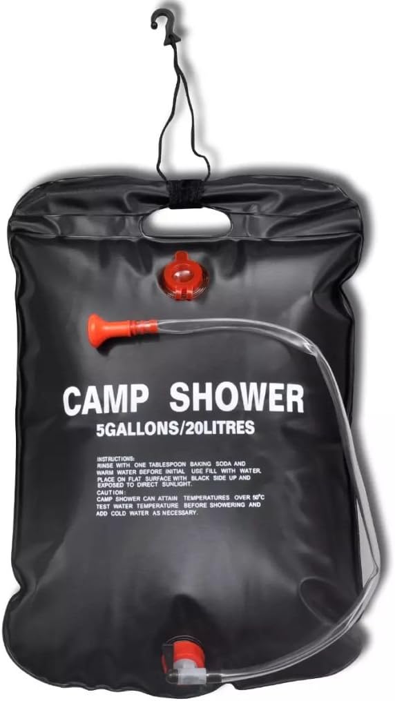 20L Shower Bag Set of 2 Portable Shower Bag with Shower Head Bag PVC for Outdoor Hiking Climbing Travel