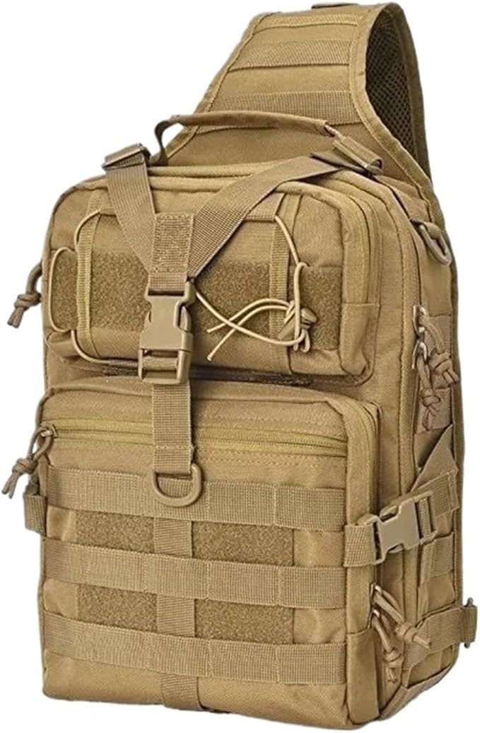 Genérico Tactical Assault Pack Sling Backpacks Waterproof Rucksack BagCompatible for Outdoor Hiking Travelling(Khaki(Style B))