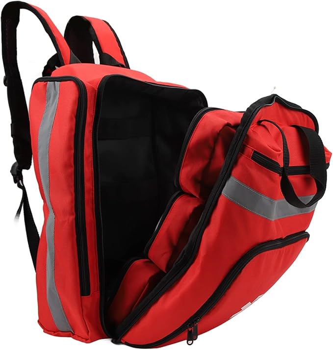 Red Firefighter Bag Large Capacity Responder Bag Sturdy Emergency Medical Backpack for Travel Camping