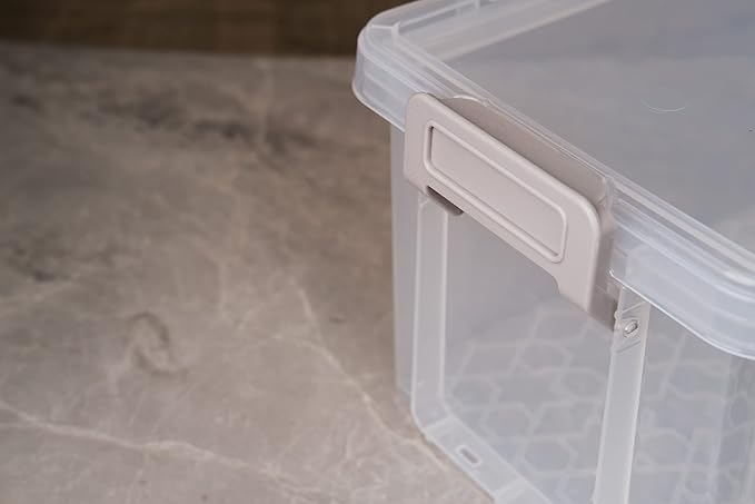 HANAMYA Storage Organizer Set of 1 QT 2.5 QT and 4 QT Storage Containers with Lid Set of 9 Clear