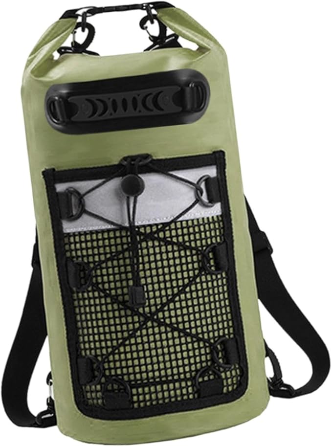 pistro Waterproof Dry Bag 20L with Handle Large Capacity Backpack for Camping Travel Kayaking Fishing Beach Rafting- Green