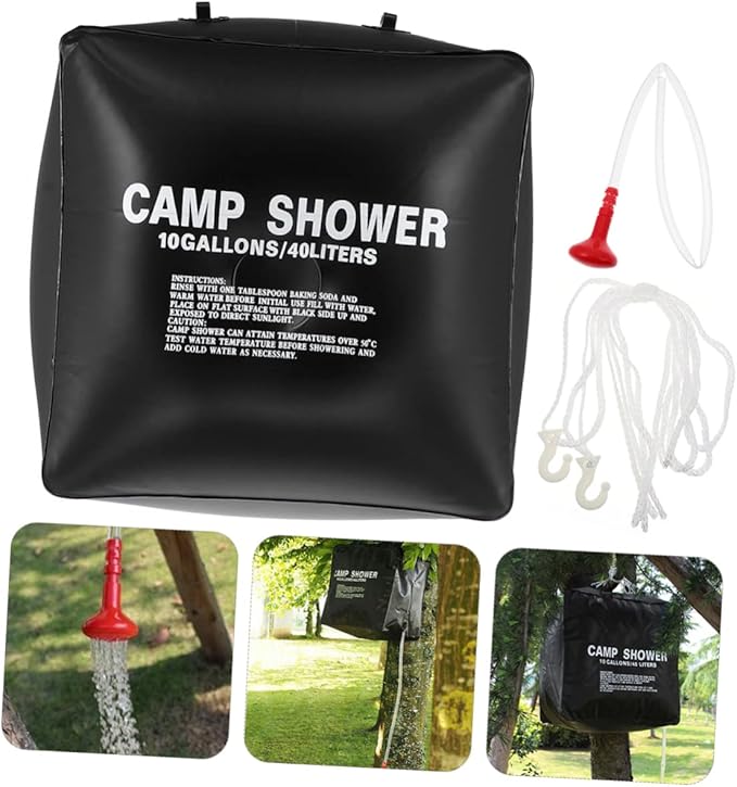 Solar Heating Bag Pouch Mesh Camping Shower Bag Solar Powered Shower for Outdoor Travel