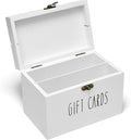 White Wooden Gift Card Holder Storage Box with Secure Metal Latch – Keeps Gift Cards Organized &amp Protected – Elegant Farmhouse Gift Card Organizer
