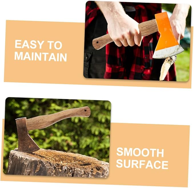 Kisangel 6pcs Wooden Axe Handle Replacement Grip for Firewood Gardening Hiking Outdoor Activities Easy to Install High Practicability Smooth Finish Compatible Standard Axes