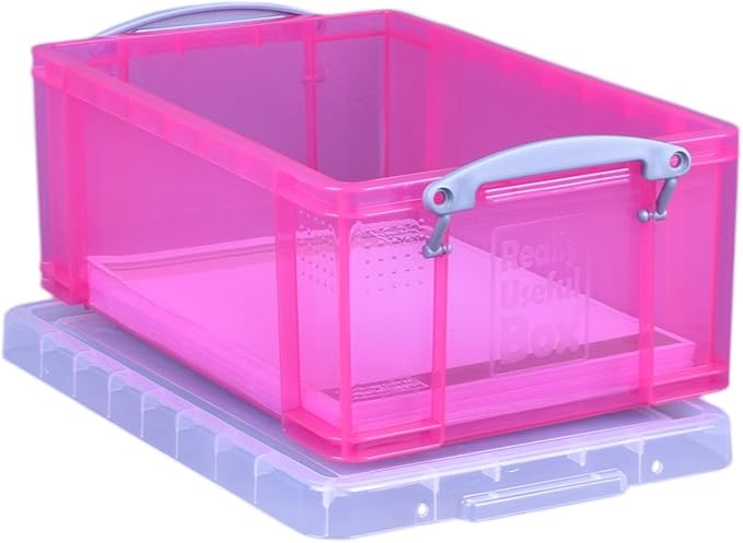 Really Useful Box 9 Litre Transparent Bright Pink