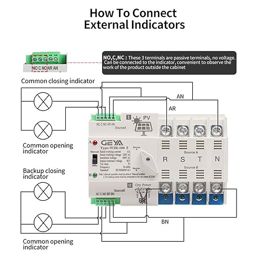 on-Grid Photovolatic Power Automatic Transfer Switch Din Rail 4P 100A AC110V ATS PV Solar System Power Generator Transfer Switch Use (ATS-4P-100A-110VAC-Solar)