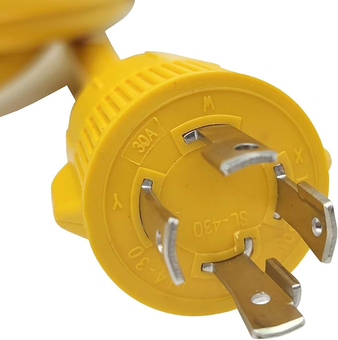 Parkworld 62176 Shore Power Adapter Generator 30A L14-30P Male to Marine 50A SS2-50R Female with Locking Ring (20FT)