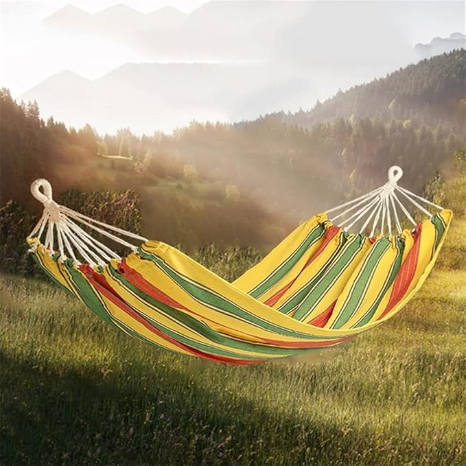 Portable Hammock 280X100cm Portable Outdoor Camping Hammock Single Widening Swing Thick Canvas Anti-Rollover Hanging Chair for Backpacking Beach