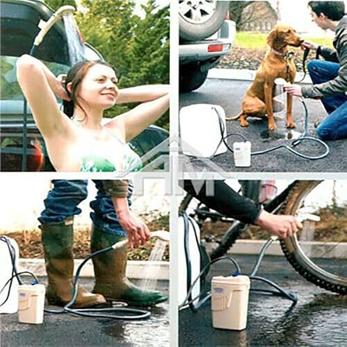 Car ShowerPortable Camping ShowerRegulatorThree-Layer Three-Dimensional Water OutletAbs+Rubber Material12v Camp Shower Headfor Pet BathCar Washing