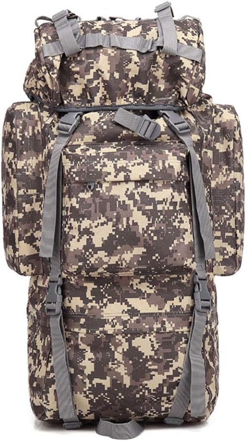 Outdoor Sports Pack Hiking Bag Tactical Rucksack Camo Knapsack Combat Camouflage Tactical Molle 65L Backpack - ACU
