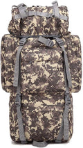 Outdoor Sports Pack Hiking Bag Tactical Rucksack Camo Knapsack Combat Camouflage Tactical Molle 65L Backpack - ACU