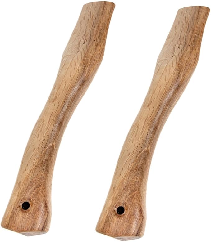 POPETPOP 10pcs Wooden Axe Handle Replacement Short Oak Grip for Firewood Cutting Comfortable and Easy to Install for Camping and Outdoor Activities