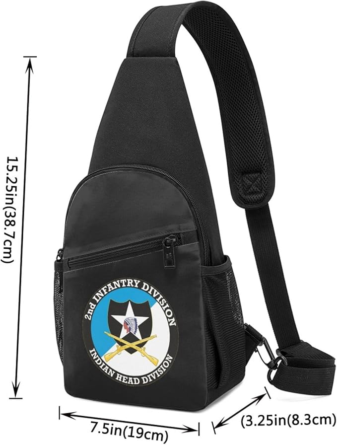 2nd Infantry Division with Rifles Chest Pack Leisure Shoulder Crossbody Chest Bag