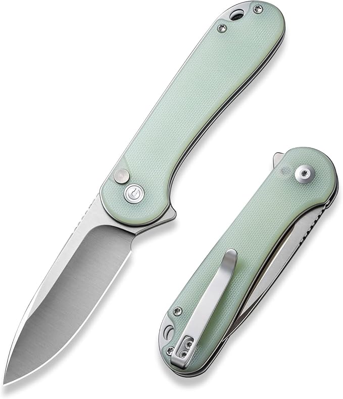 CIVIVI Elementum II Pocket Folding Knife 2.96 Nitro-V Steel Blade G10 Handle Utility Knife with Deep Carry Pocket Clip for Camping Hiking Hunting C18062P-2