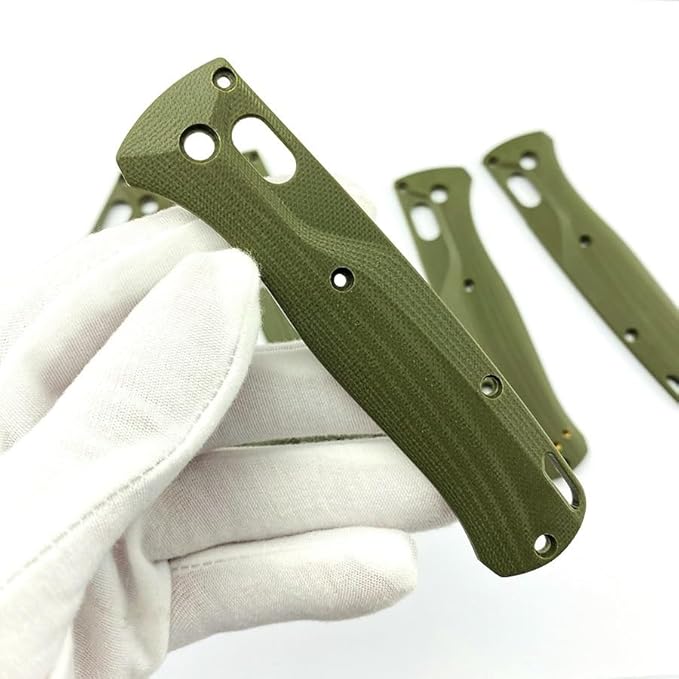 1 Pair Custom G10 Scales Handle Replacement Fits for Bugout 535 DIY Making Accessory(Green)