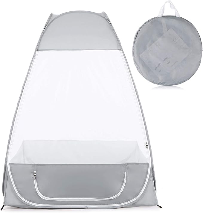 Single Outdoor Net Shelter for Camping Quick Folding Tent for Yoga Portable Tent Gray
