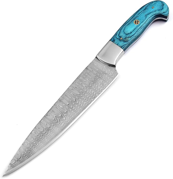 101-1 Stainless Steel Damascus Kitchen Knife Hand Forged Butcher Chef Knife 8 Sharp Blade Knife for Home Camping BBQ Gift for Men 101-1 (1)