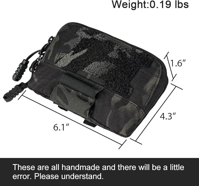 Tactical MOLLE Admin Panel Pouch Small Chest Pouch for Tactical Bag JPC2.0 AVS CPC with MOLLE System 500D Nylon