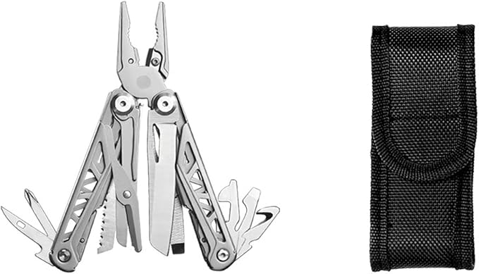 Multi-Purpose Pocket Knife Pliers Kit Durable Stainless Steel Multi-Plier Multi-tool for Survival Camping Hunting (Silver)