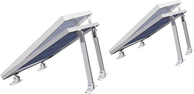 Newpowa Adjustable Solar Panel Tilt Mount Brackets 15-30 Degree Tilt Fits Most Standard Panels for RV Roof Off-Grid Universal 2-Pack (14 to 28 inches)