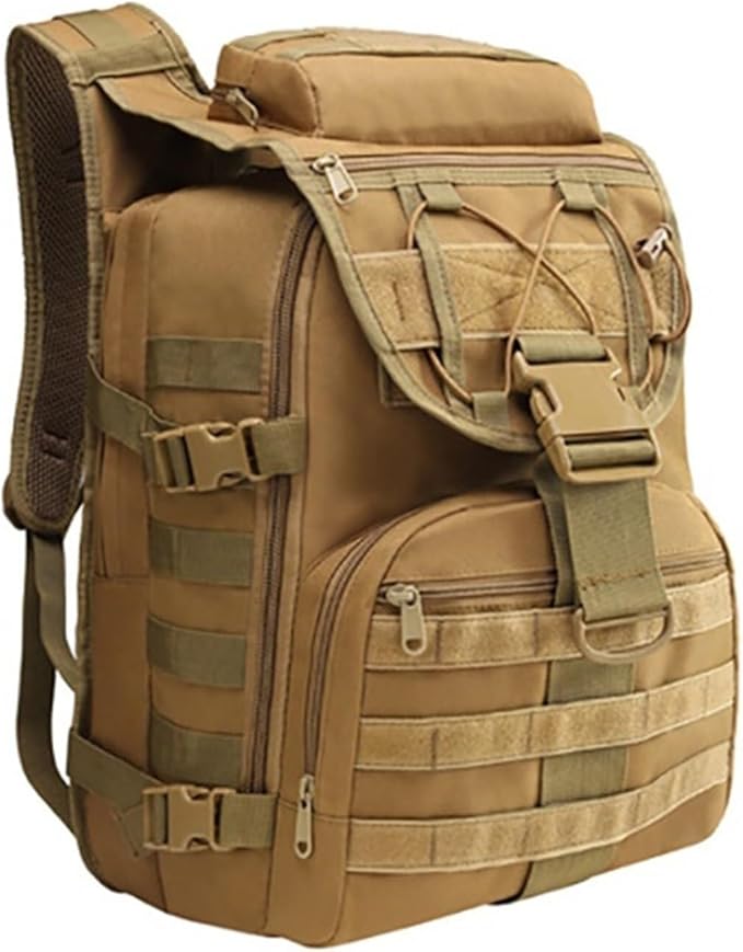 40L Hiking Backpack Military Tactical Backpack Army Assault Bag Lightweight Outdoor Sports &amp Travel Bag (Khaki)