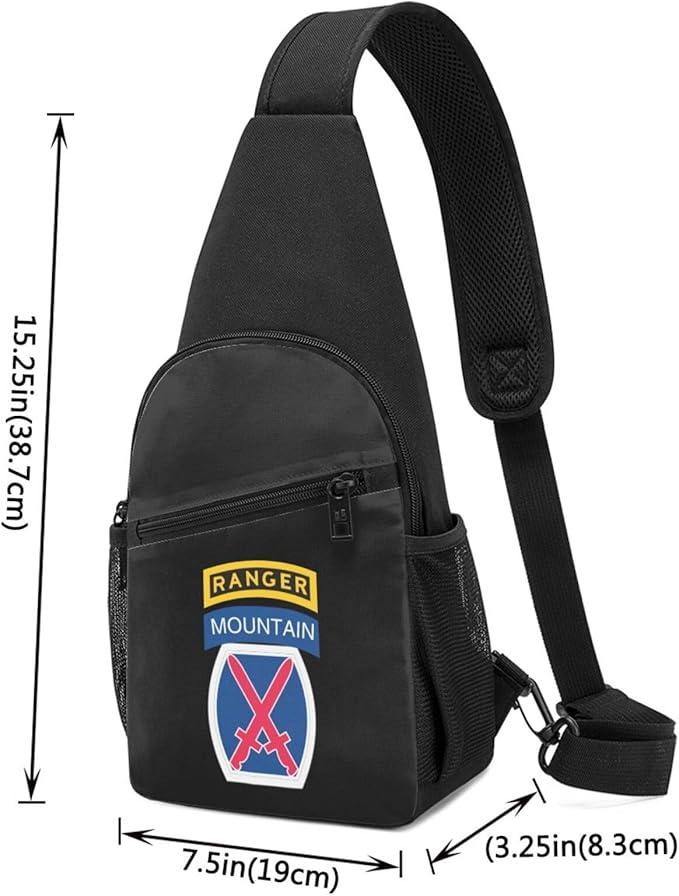 10th Mountain Division with Ranger Chest Pack Leisure Shoulder Crossbody Chest Bag