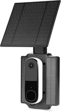Wasserstein Doorbell Solar Charger with Built-in Battery Compatible with Arlo Video Battery Doorbell 2K (2nd Gen) WYZE Wireless Duo Cam &amp eufy E340/C30/C31 Doorbell (2.5W)