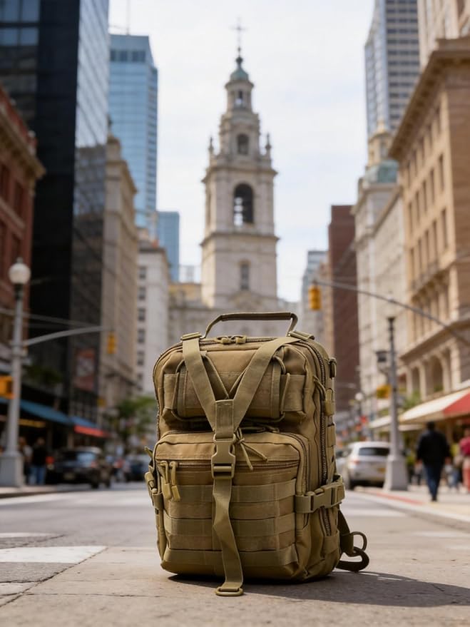 SMONT Coyote Brown Tactical Sling Bag - MOLLE Compatible Daypack Small Durable Backpack for Hiking Commute Work/EDC - Assault Range Bag Crossbody Chest Pack Single Shoulder Pack in Coyote