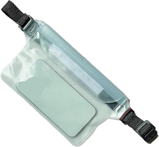 Waterproof Dry Bag Waterproof Swimming Bag Ski Drift Diving Shoulder Waist Pack Bag with Waist Strap Phone Fanny Pack Mobile Belt Bag for Rafting for SwimmingBoating(White)