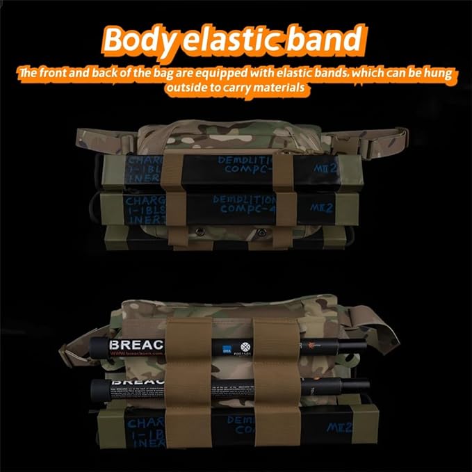 Tactical Pouch With Hook-and-Loop Panel Nylon Multipurpose Utility Bag With Elastic Straps For Team Activities Airsoft Cosplay