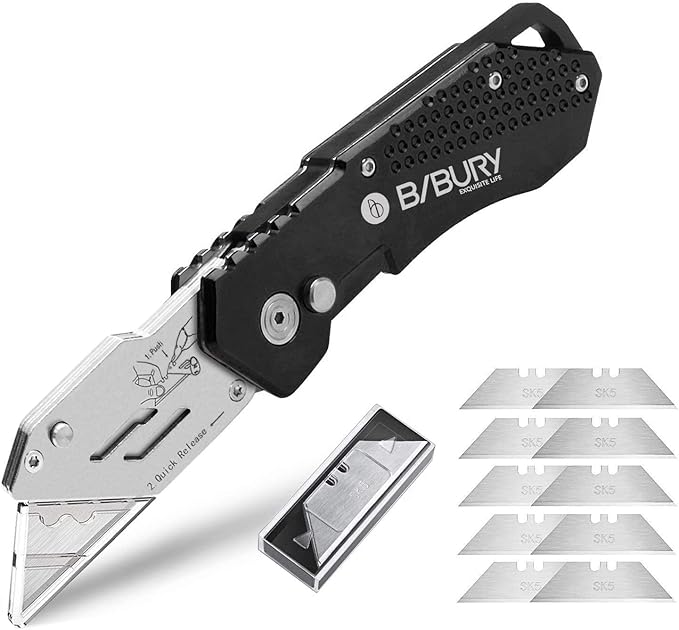 BIBURY Multi Tool &amp Utility Knife Set 21 in 1 Portable Multitool Folding Box Cutter Quick Change Blade Pocket Knife Pliers Tools for Outdoors Camping Fishing Hiking Home Repairs and Surviv