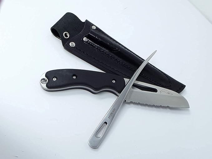 Myerchin Knives Professional Quality Offshore System Rigging Tool Generation 2 Fixed Blade and Marlinspike Leather Sheath Fits Both Tools B100P BONUS LEATHER LANYARD STRAP