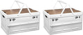 PATIKIL Collapsible Storage Bins with Lids and Handle 2 Pcs 55L 14.5Gal Plastic Camping Storage Box Stackable Side Opening Organizer Basket for Car Rv Office Home White
